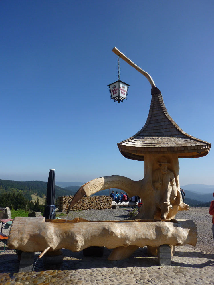 Holzbrunnen an der Baldenweger Hütte im Schwarzwald