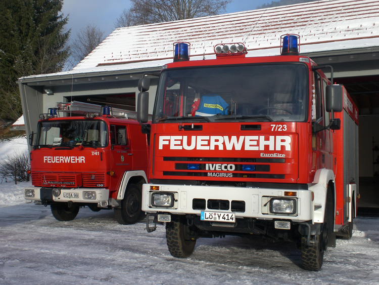 Feuerwehr Fahrzeuge Iveco Magirius Freiwillige Feuerwehr Gersbach