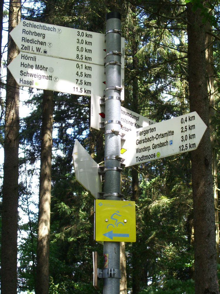 Schwarzwald Schilder Westweg